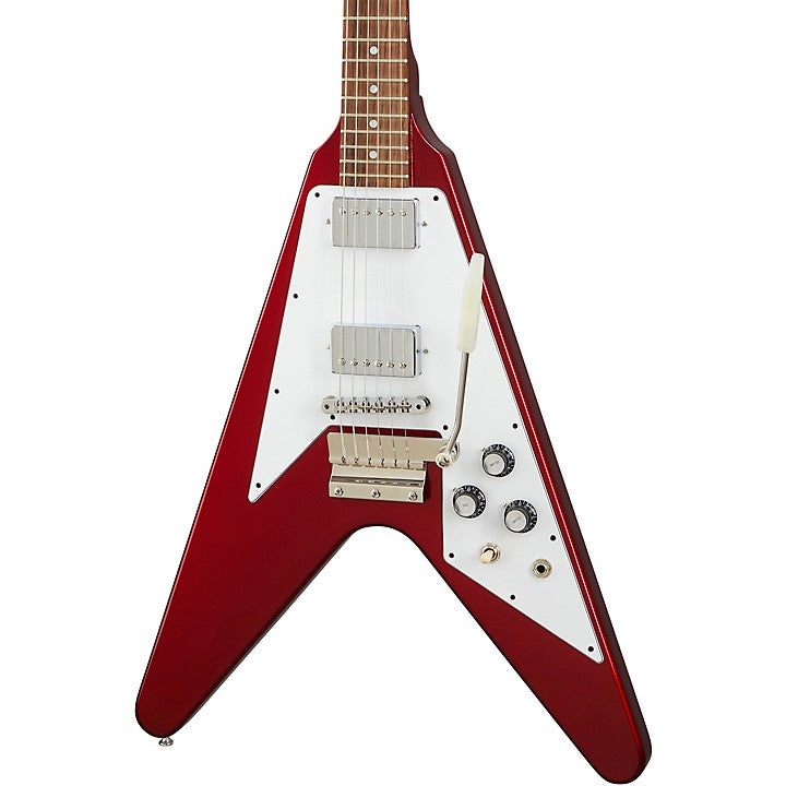 Gibson 1967 Mahogany Flying V Reissue w/ Maestro Vibrola Gloss Electric Guitar, Sparkling Burgundy