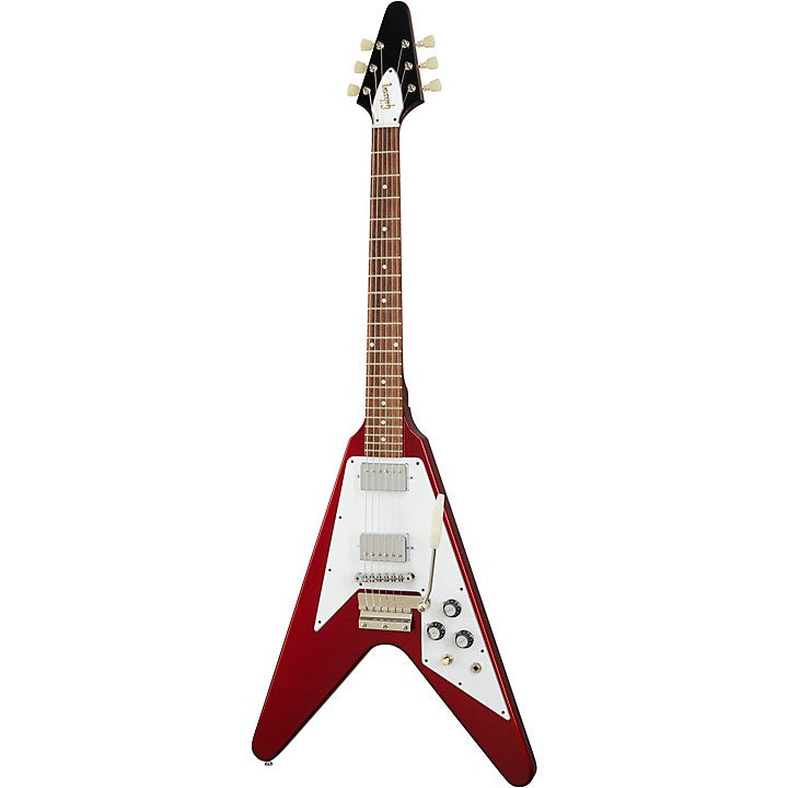 Gibson 1967 Mahogany Flying V Reissue w/ Maestro Vibrola Gloss Electric Guitar, Sparkling Burgundy