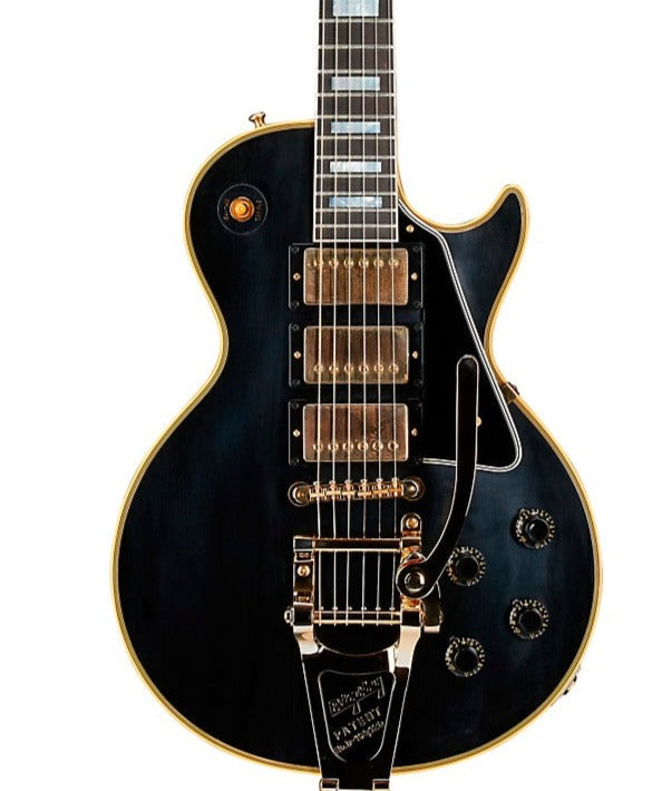 Gibson 1957 Les Paul Custom Reissue 3-Pickup Bigsby VOS Electric Guitar, Ebony (LPB357VOEBBG1)