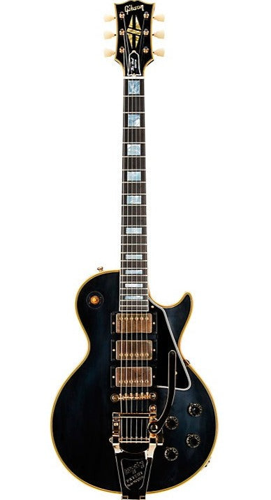 Gibson 1957 Les Paul Custom Reissue 3-Pickup Bigsby VOS Electric Guitar, Ebony (LPB357VOEBBG1)