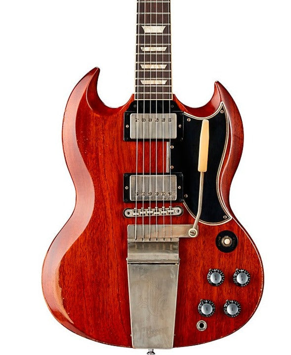 Gibson 1964 SG Standard Reissue w/ Maestro Vibrola Heavy Aged  Electric Guitar, Faded Cherry (SGSR64HAFCNM1) |  GIBSON |  ELECTRIC GUITAR |  Zoso Music