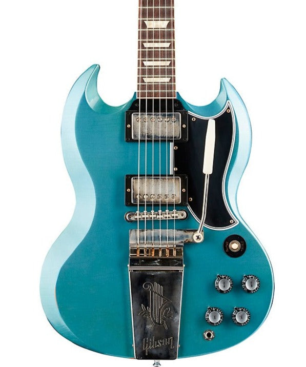 Gibson 1964 SG Standard Reissue w/ Maestro Vibrola Light Aged Electric Guitar, Antique Pelham Blue (SGSR64LAAPBNM1)