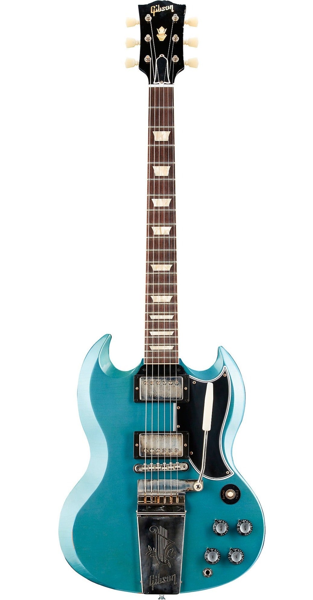 Gibson 1964 SG Standard Reissue w/ Maestro Vibrola Light Aged Electric Guitar, Antique Pelham Blue (SGSR64LAAPBNM1)