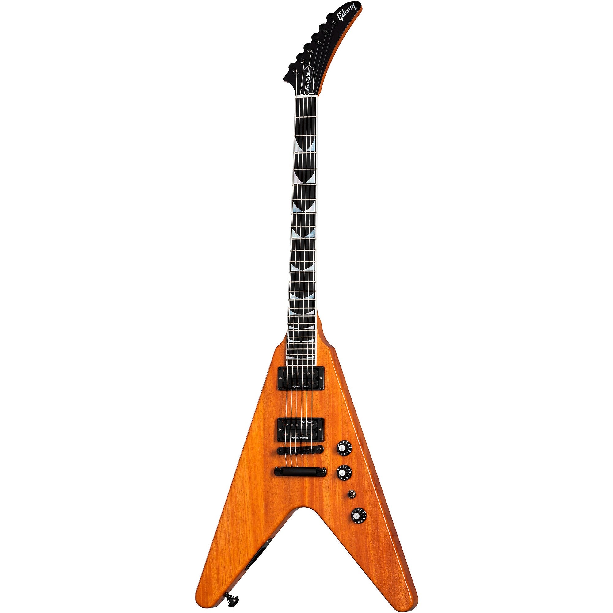 Gibson Dave Mustaine Flying V EXP Electric Guitar, Antique Natural
