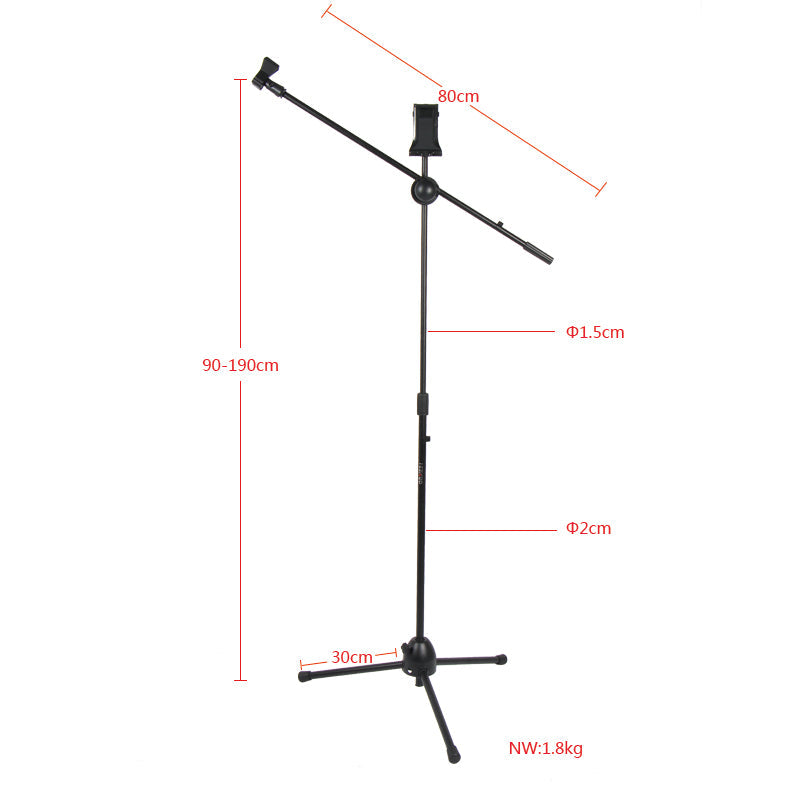 NEOWOOD M305A (M-305A) TRIPOD BOOM MICROPHONE STAND W/CLIP |  NEOWOOD |  MICROPHONE STAND |  Zoso Music