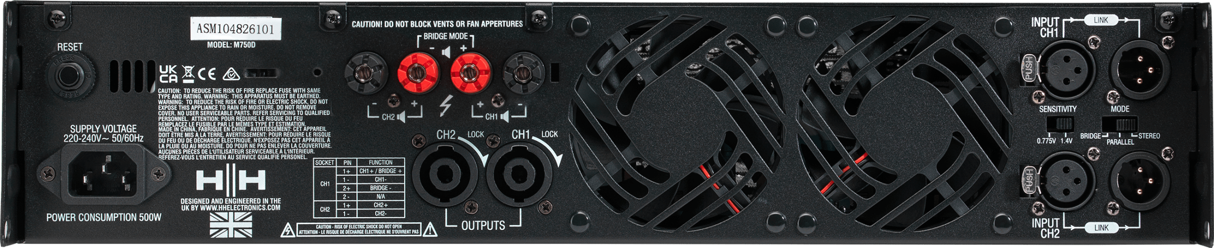 HH ELECTRONIC M-750D M SERIES STEREO POWER AMPLIFIER |  HH ELECTRONICS |  POWER AMPLIFIER |  Zoso Music