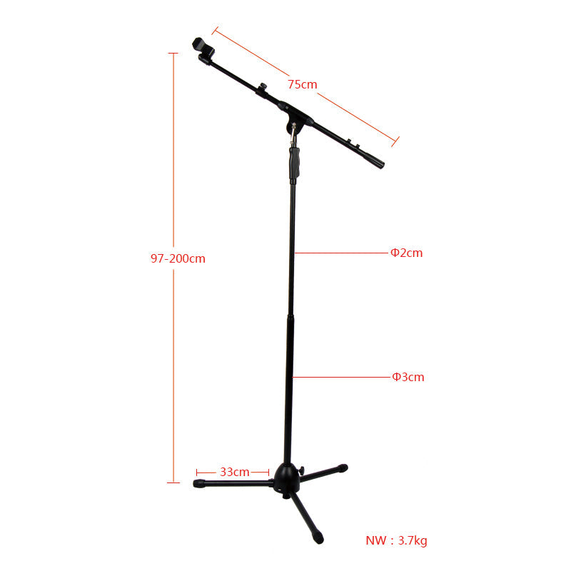 NEOWOOD M753 (M-753) TRIPOD BOOM MICROPHONE STAND (HEAVY DUTY) W/CLIP |  NEOWOOD |  MICROPHONE STAND |  Zoso Music