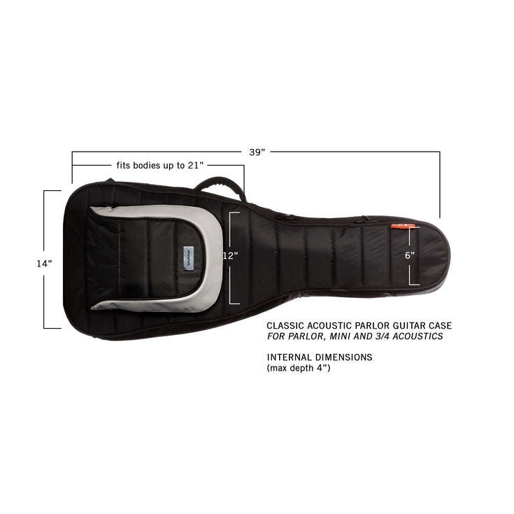 MONO Classic Acoustic Parlor Guitar Case, Black |  MONO |  CASES & GIG BAGS |  Zoso Music