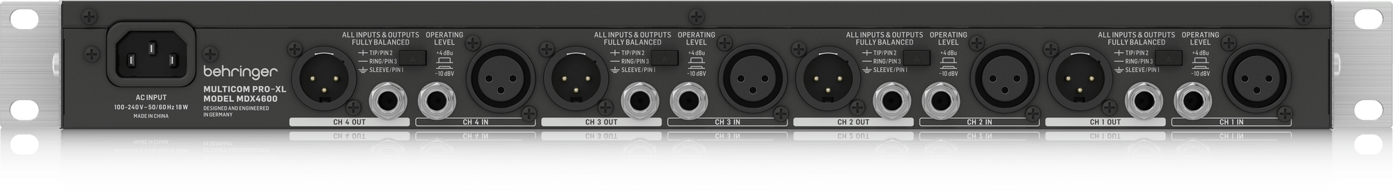Behringer Multicom Pro-XL MDX4600 V2 4-channel Compressor/Expander/Gate (MDX-4600 V2) | BEHRINGER , Zoso Music