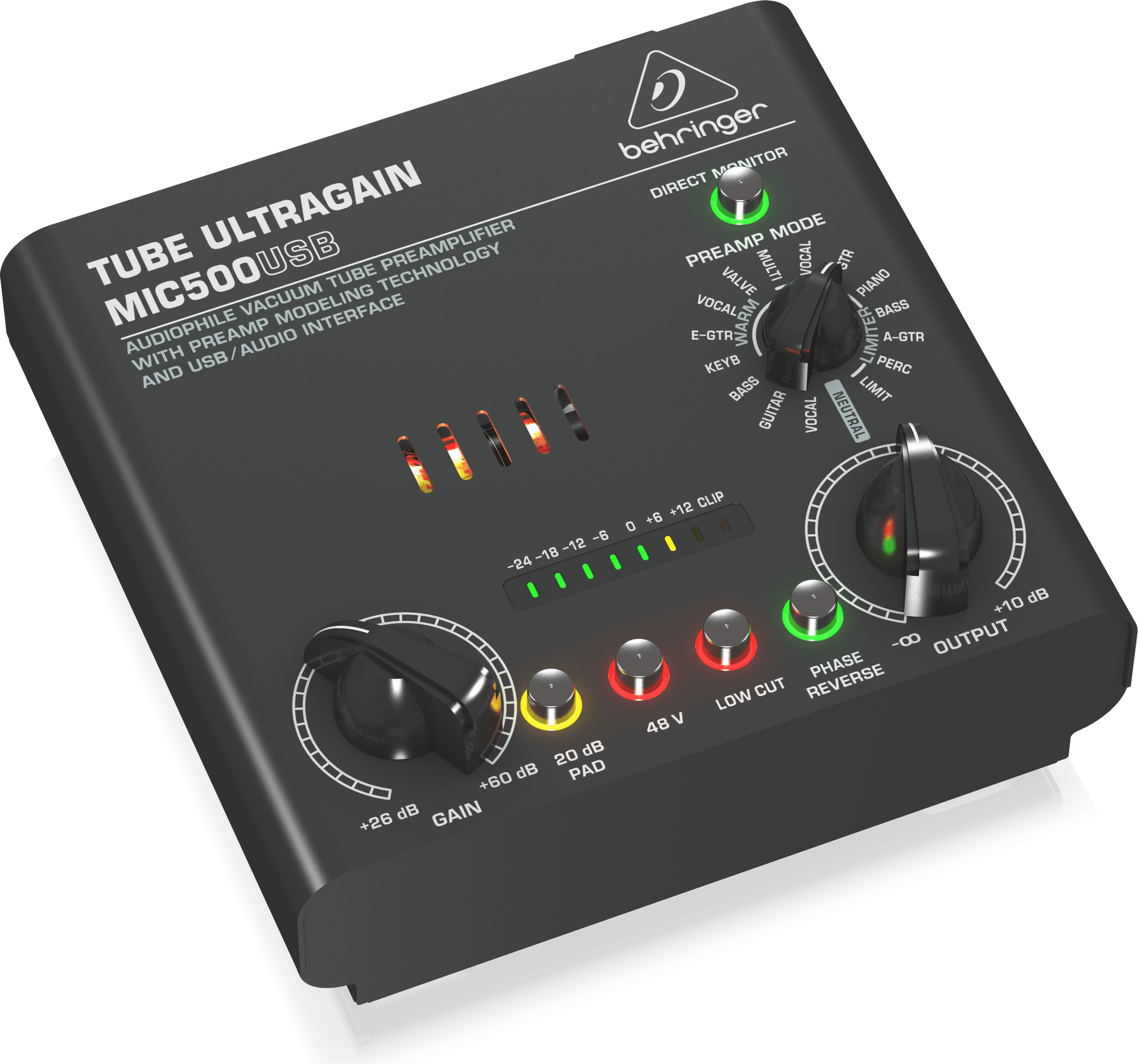 Behringer MIC500USB Audiophile Vacuum Tube Preamplifier (MIC-500USB) | BEHRINGER , Zoso Music