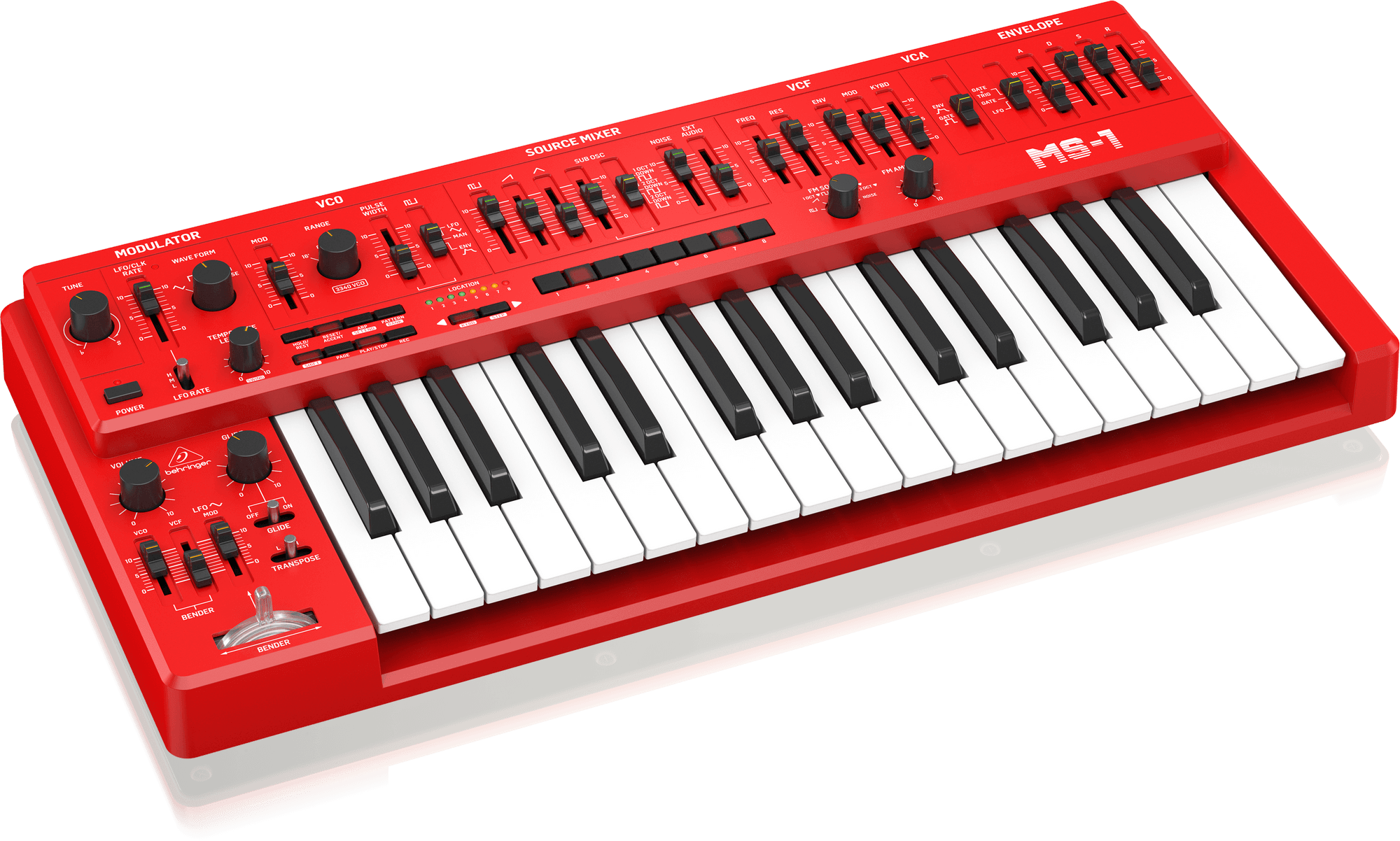 Behringer MS-1-RD Analog Synthesizer with Handgrip - Red (MS-1 / MS1) | BEHRINGER , Zoso Music