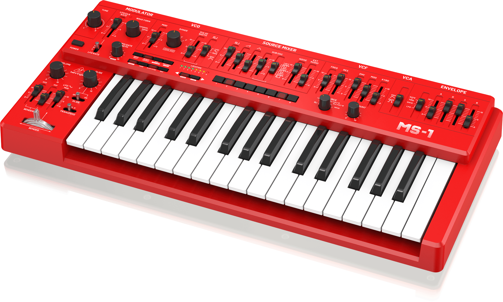 Behringer MS-1-RD Analog Synthesizer with Handgrip - Red (MS-1 / MS1) | BEHRINGER , Zoso Music