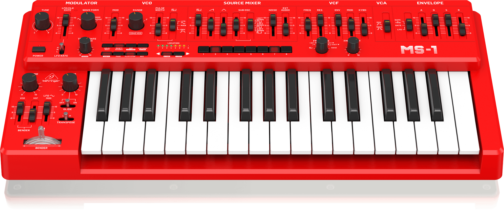 Behringer MS-1-RD Analog Synthesizer with Handgrip - Red (MS-1 / MS1) | BEHRINGER , Zoso Music