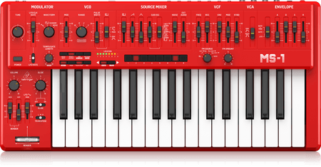 Behringer MS-1-RD Analog Synthesizer with Handgrip - Red (MS-1 / MS1) | BEHRINGER , Zoso Music