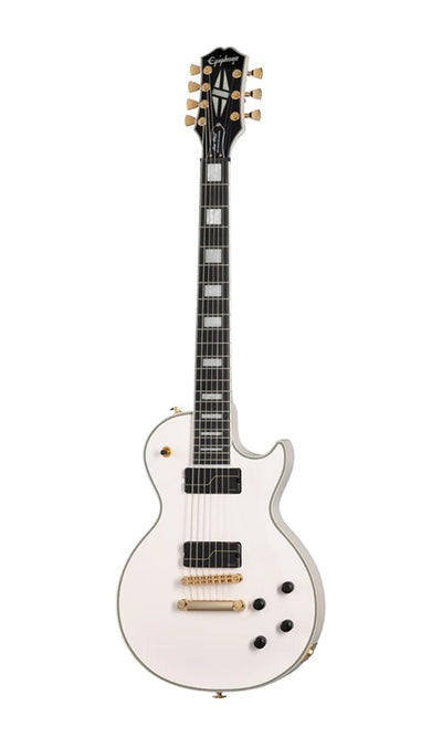 Epiphone EILPCMKH7BWGH3 7-string Matt Heafy Les Paul Custom Origins Electric Guitar - Bone White