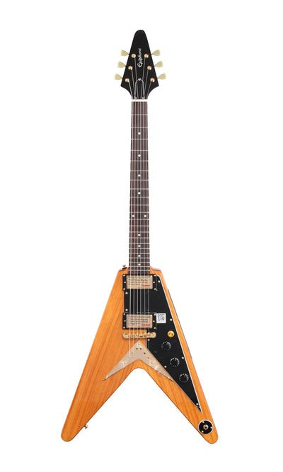 Epiphone IGCKFVWANAGH1 Korina Flying V Electric Guitar, Case Included - Aged Natural