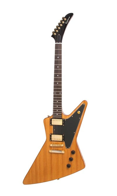 Epiphone IGCKEXWANAGH1 Korina Explorer Electric Guitar, Case Included - Aged Natural