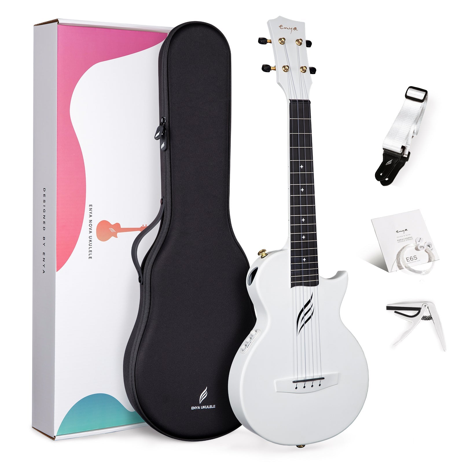 Enya Nova Ue Pro 26" Tenor Carbon Fiber & Polycarbonate (Thin Body) EQ With Bag And Accessories | ENYA , Zoso Music