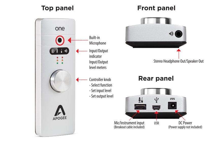 Apogee ONE for Mac 2 IN x 2 OUT USB Audio Interface/Microphone | APOGEE , Zoso Music