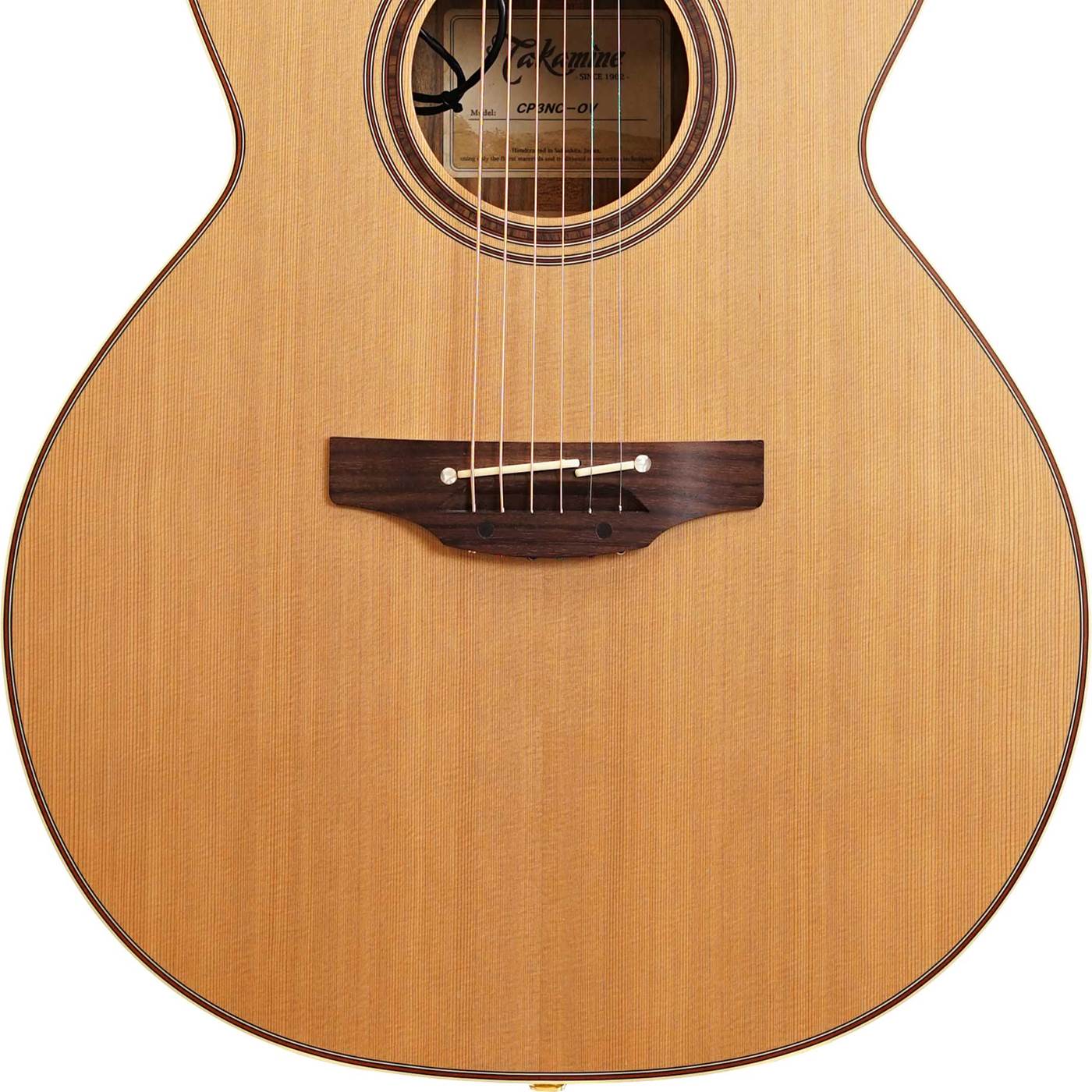 TAKAMINE CP3NC OV CUSTOM PRO SERIES NEX BODY CUTAWAY ACOUSTIC-ELECTRIC GUITAR, CTP-3 PREAMP & HARD CASE (MADE IN JAPAN)