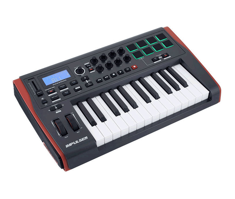 Novation Impulse 25 Usb Midi Controller Kb 2 Octave, Touch Sensitive Controls, Led Light Rings |  NOVATION |  MIDI CONTROLLER |  Zoso Music
