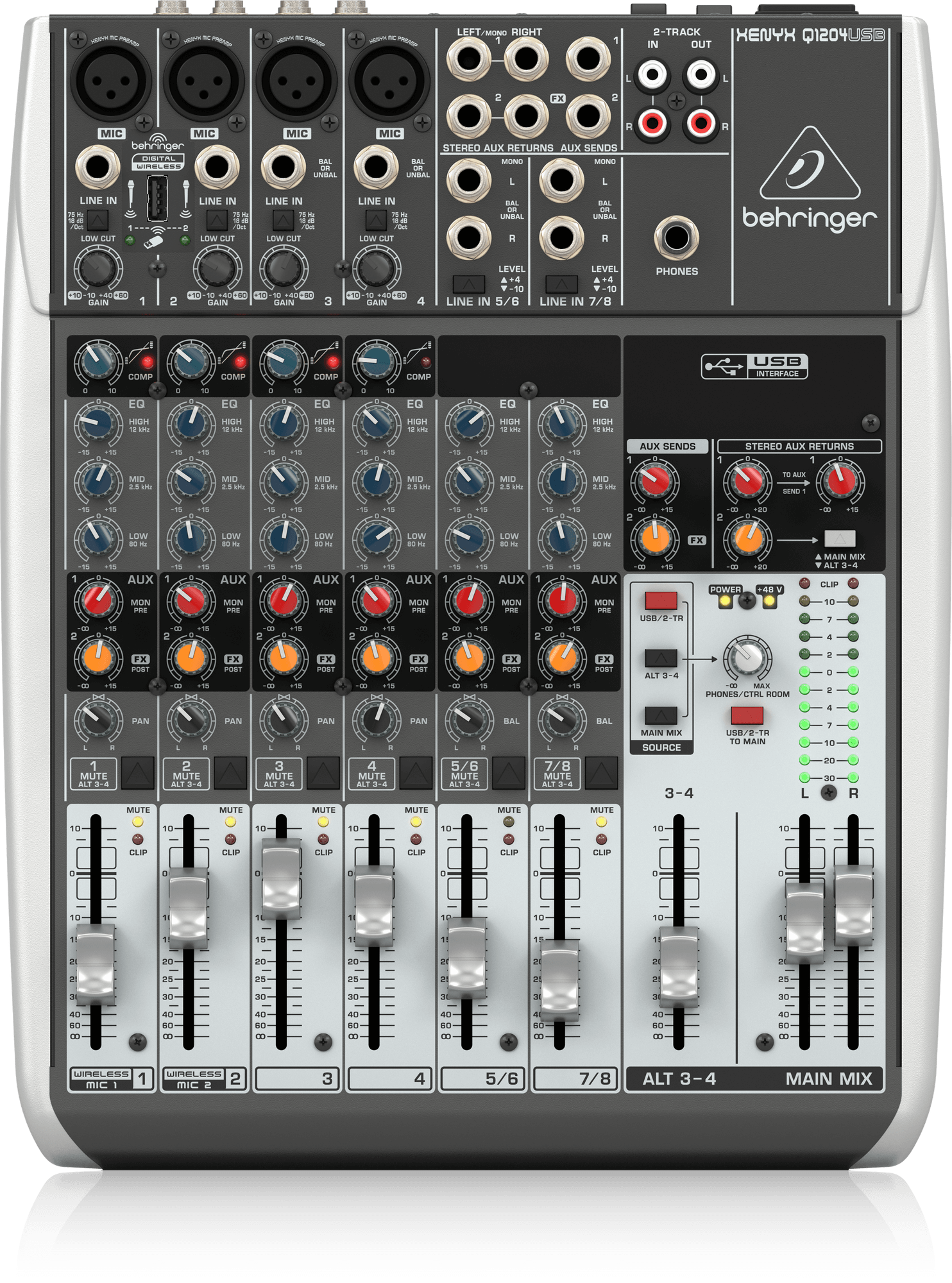 Behringer XENYX Q1204USB Mixer with USB |  BEHRINGER |  MIXER-ANALOG |  Zoso Music