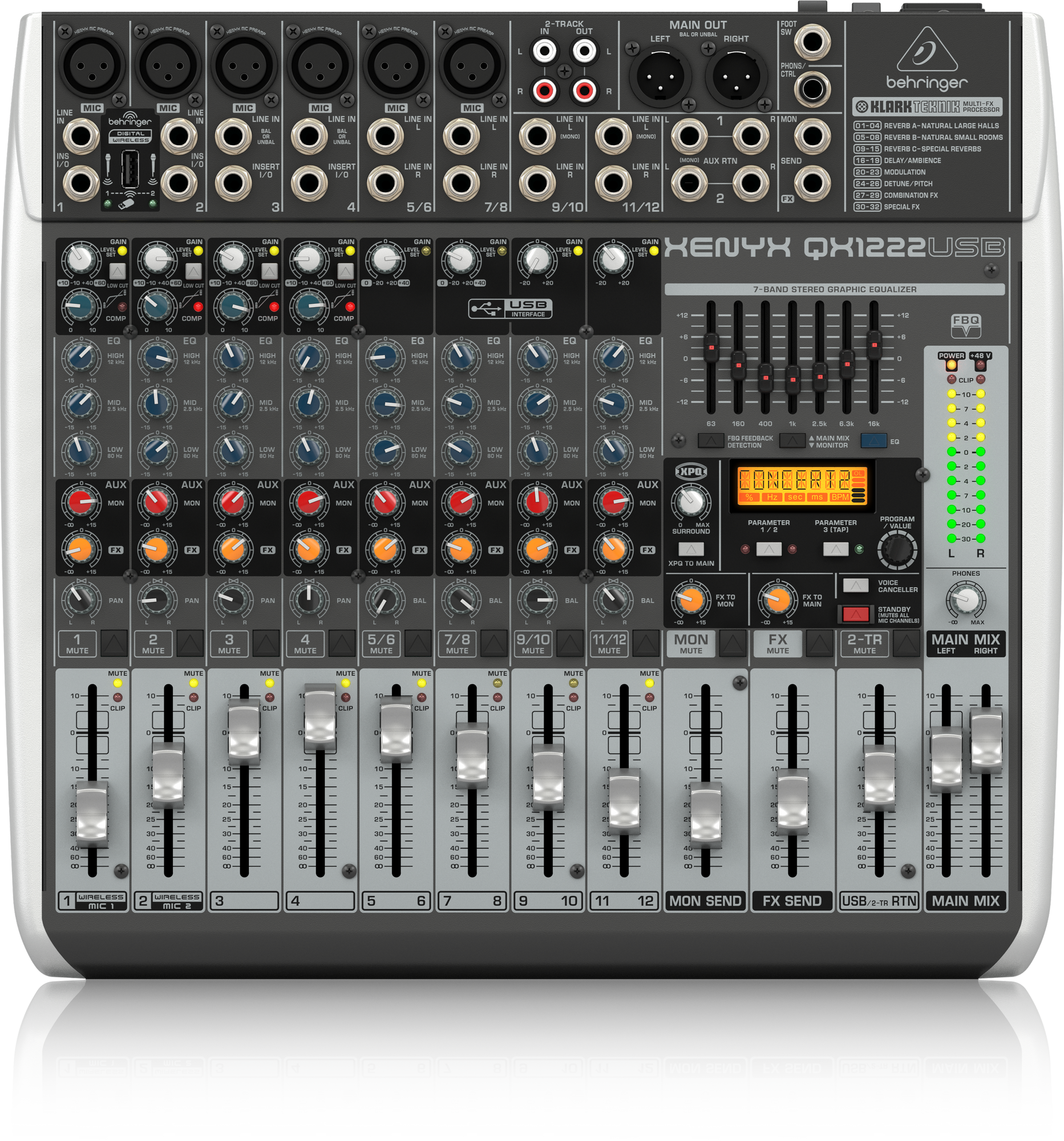 Behringer Xenyx QX1222USB Mixer with USB and Effects (Xenyx-QX1222USB)  | BEHRINGER , Zoso Music