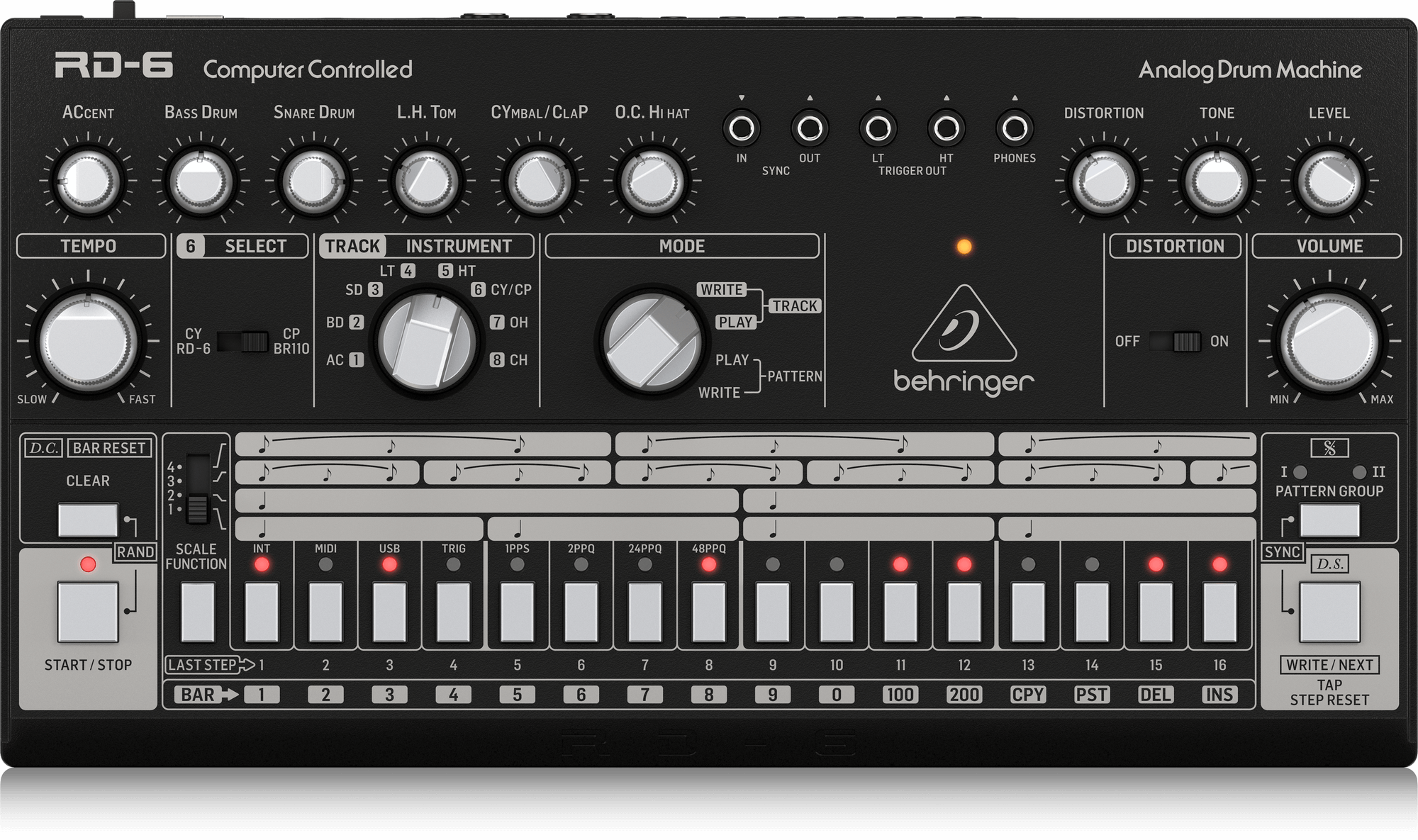 Behringer RD-6-BK Analog Drum Machine - Black | BEHRINGER , Zoso Music