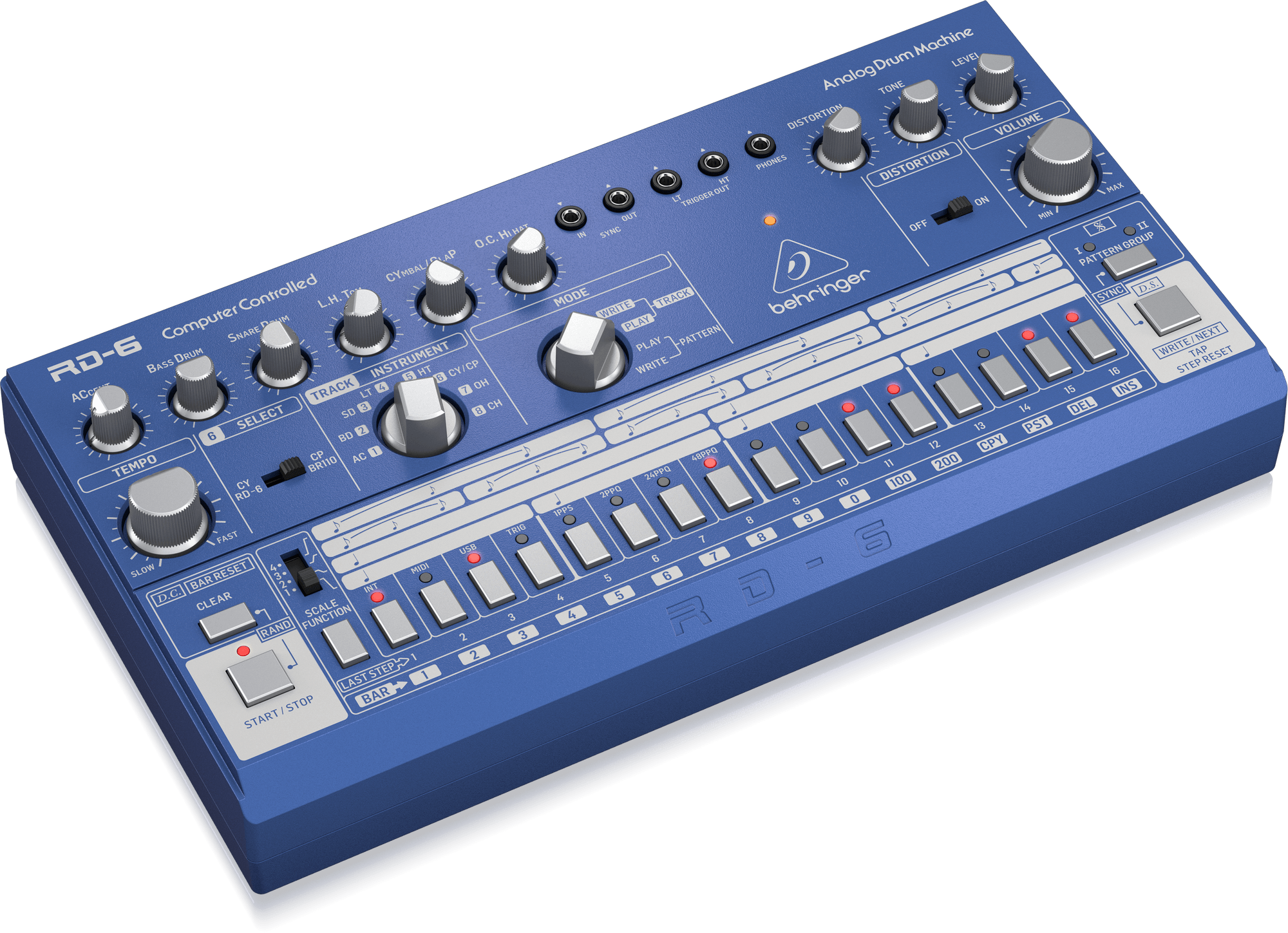 Behringer RD-6-BU Analog Drum Machine - Blue | BEHRINGER , Zoso Music