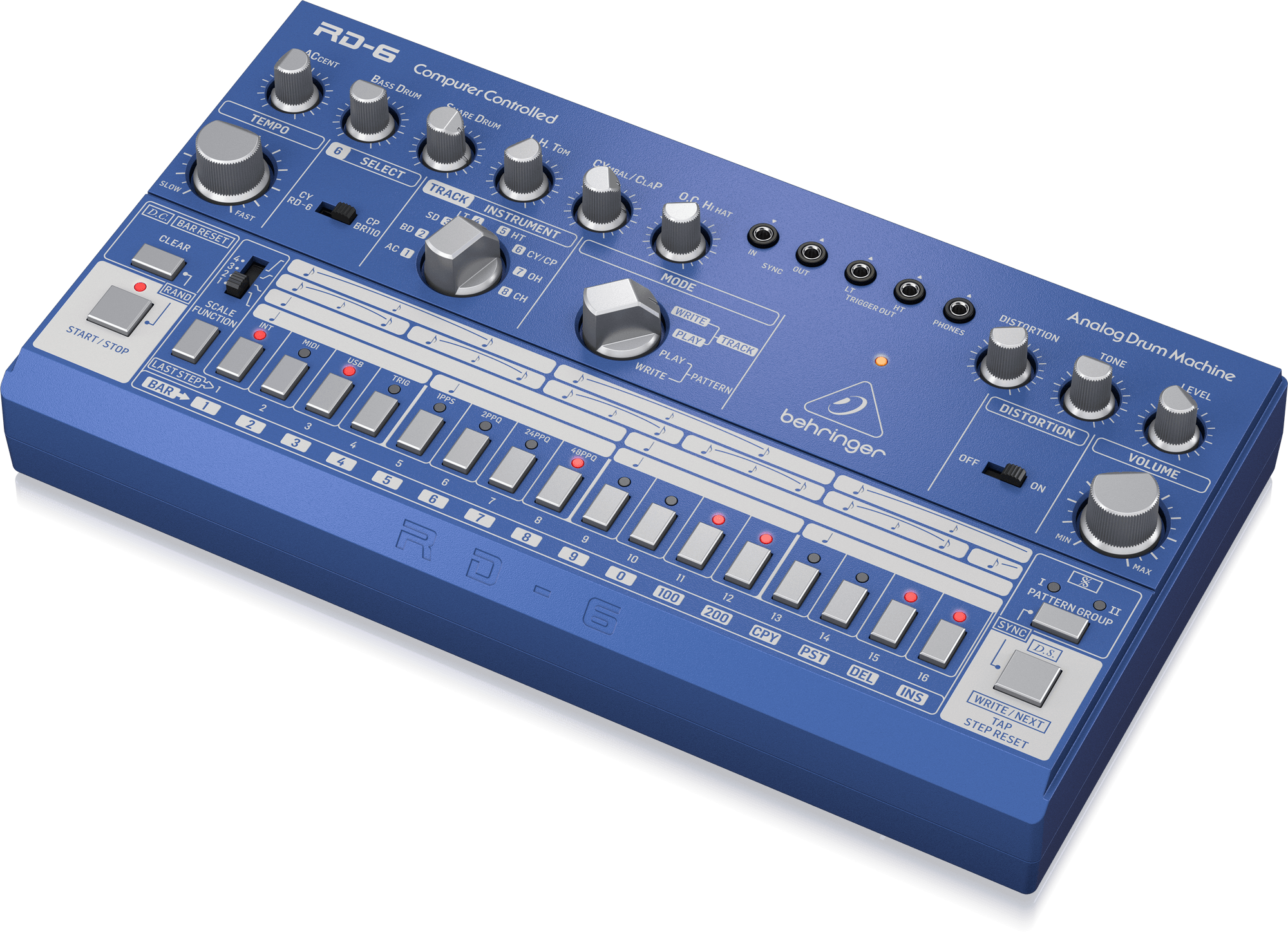 Behringer RD-6-BU Analog Drum Machine - Blue | BEHRINGER , Zoso Music