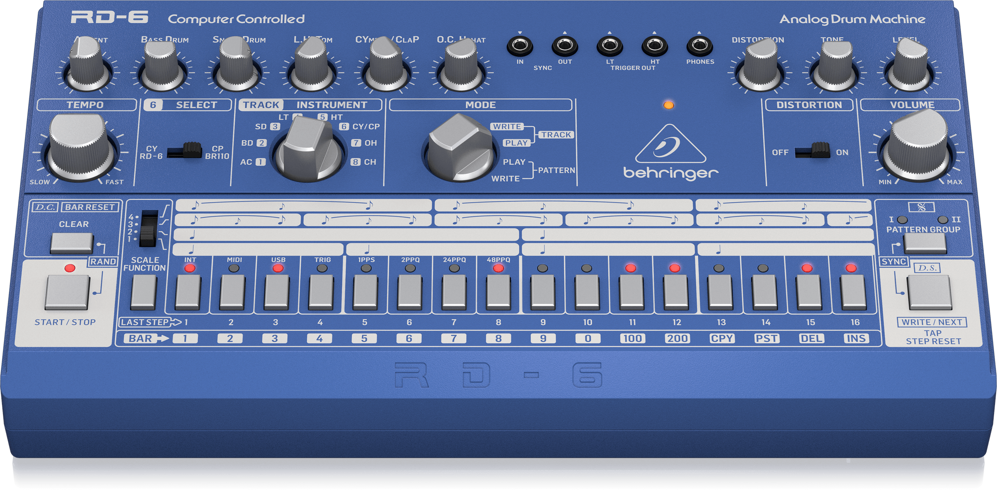 Behringer RD-6-BU Analog Drum Machine - Blue | BEHRINGER , Zoso Music