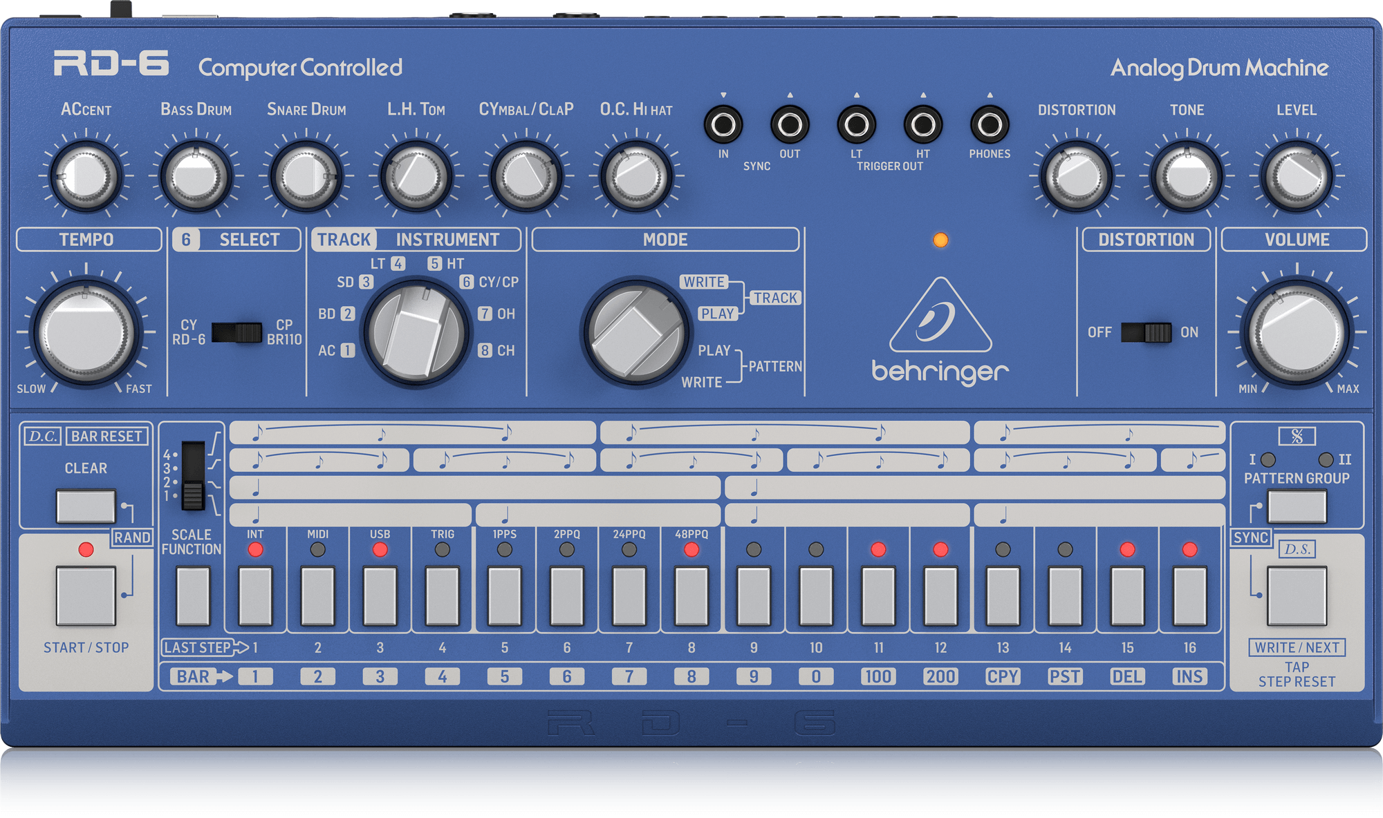 Behringer RD-6-BU Analog Drum Machine - Blue | BEHRINGER , Zoso Music
