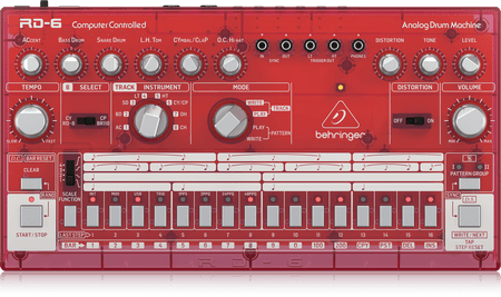 Behringer RD-6-SB Analog Drum Machine - Red Translucent | BEHRINGER , Zoso Music