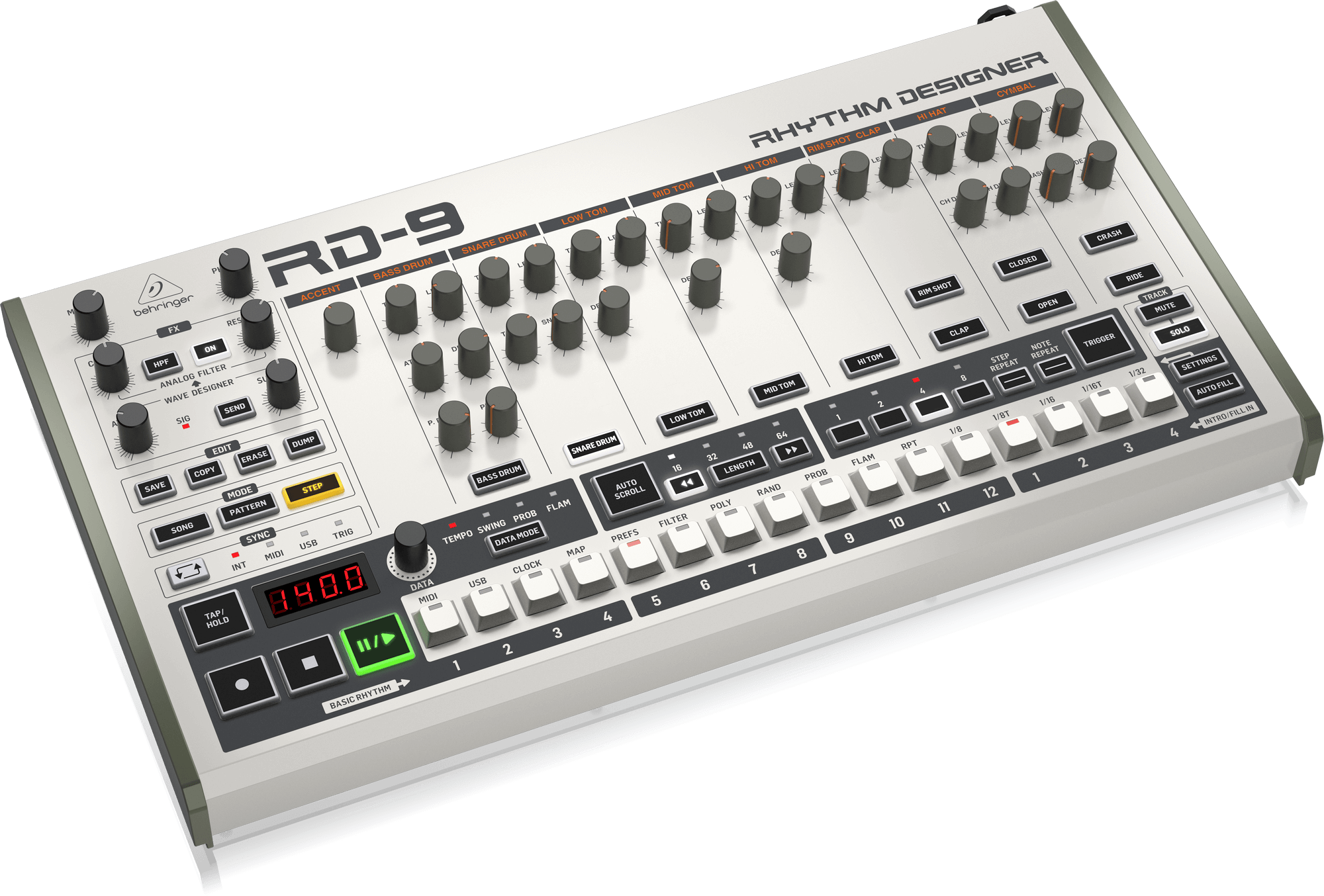 Behringer Rhythm Designer RD-9 Analog Drum Machine | BEHRINGER , Zoso Music