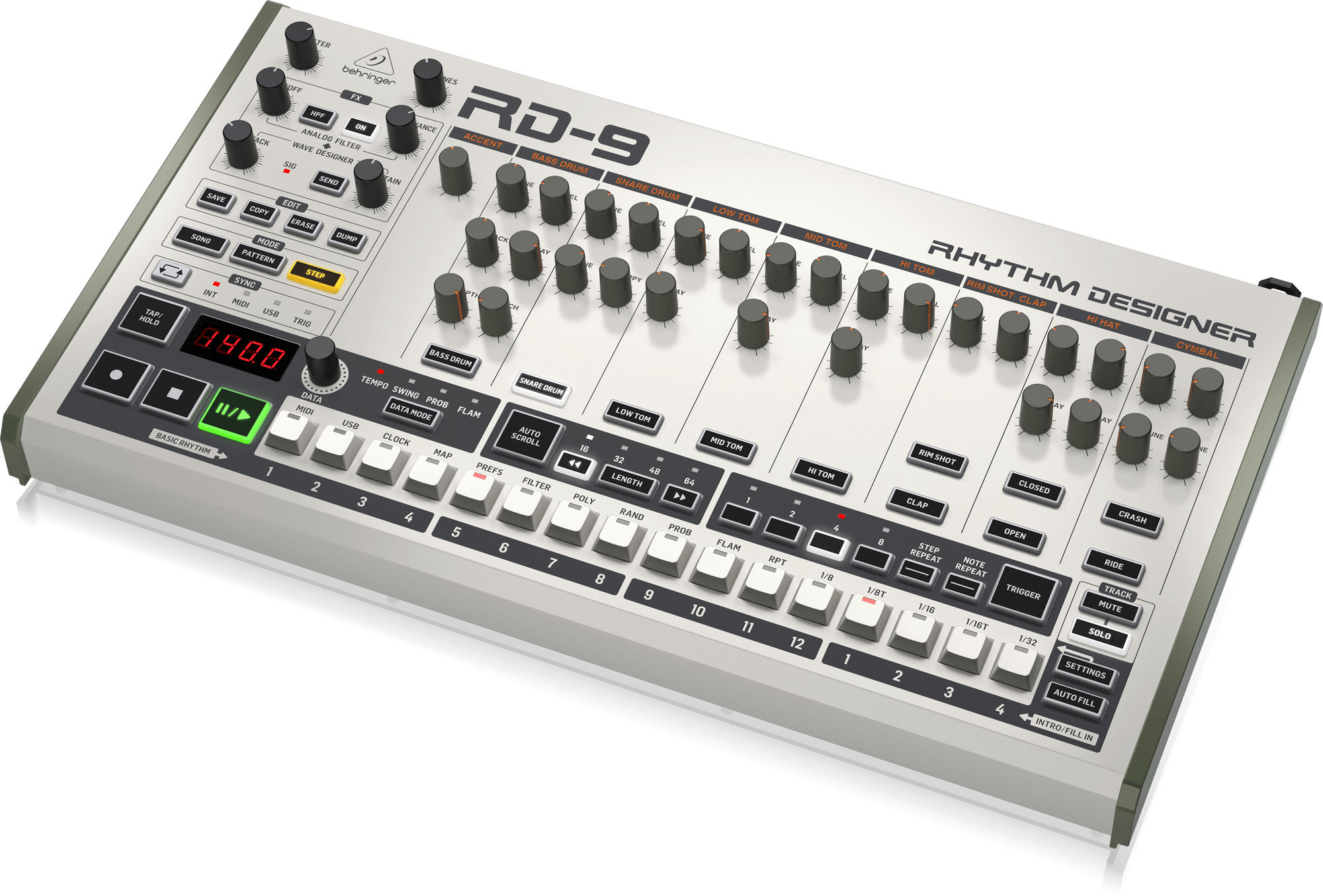 Behringer Rhythm Designer RD-9 Analog Drum Machine | BEHRINGER , Zoso Music