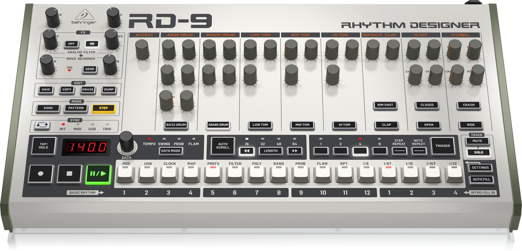 Behringer Rhythm Designer RD-9 Analog Drum Machine | BEHRINGER , Zoso Music