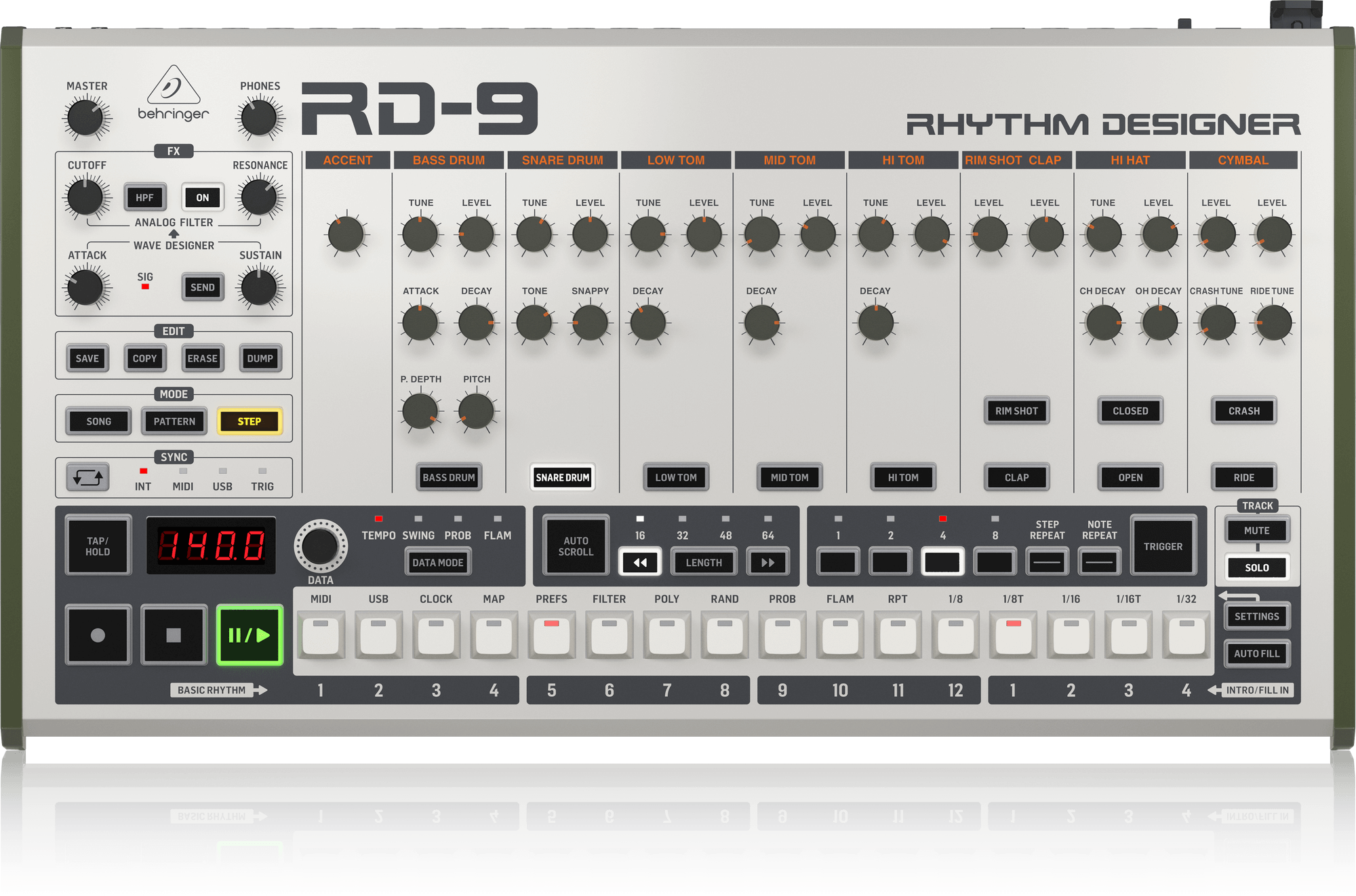 Behringer Rhythm Designer RD-9 Analog Drum Machine | BEHRINGER , Zoso Music