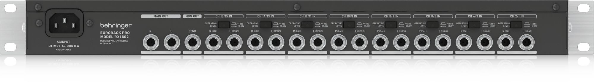 Behringer RX-1602 Professional Multi-Purpose 16-Input Ultra-Low Noise Line Mixer | BEHRINGER , Zoso Music