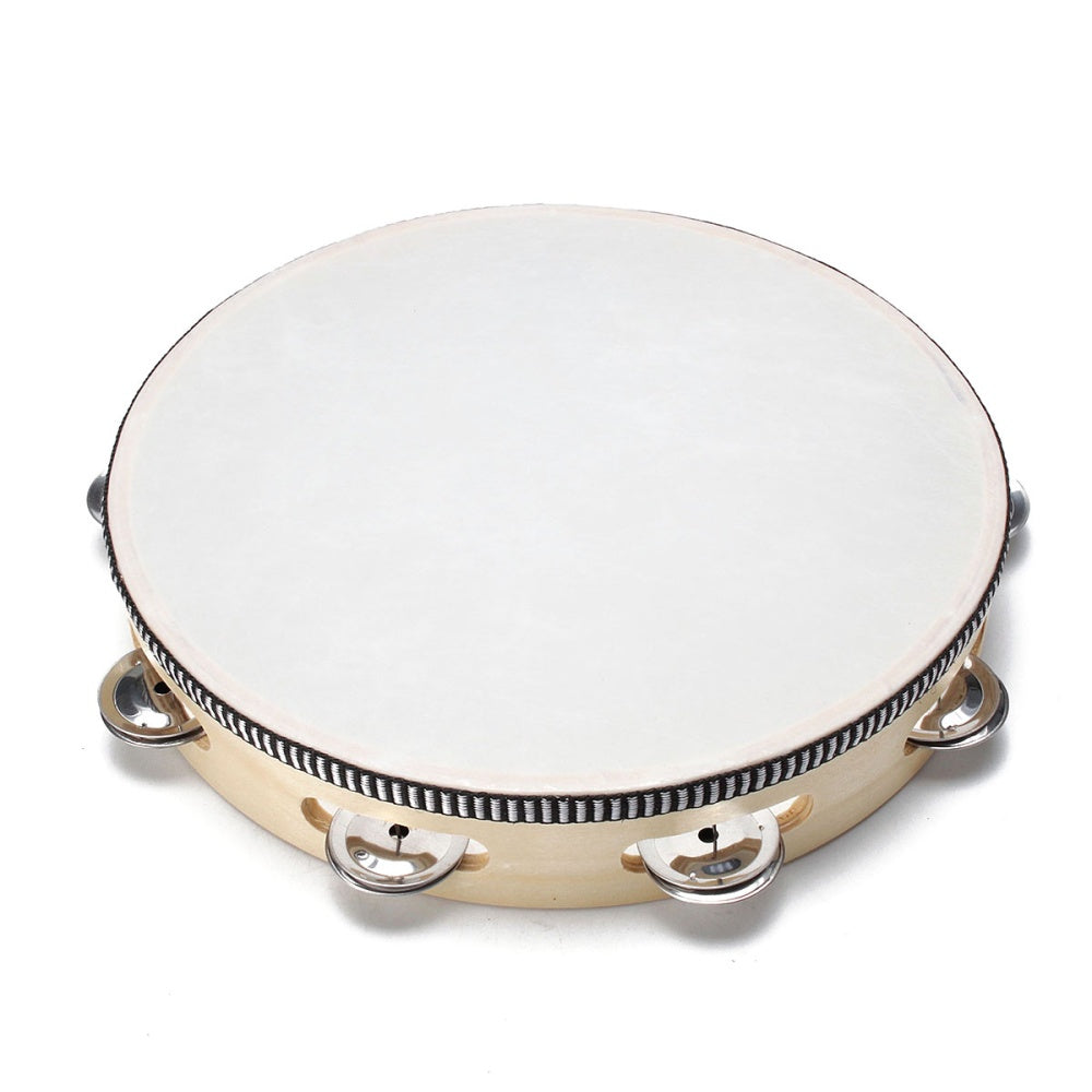KM 10IN DOUBLE ROW JINGLE TAMBOURINE WITH SKIN TH10-16, KM, SCHOOL INSTRUMENT, km-school-instrument-th1016, ZOSO MUSIC SDN BHD