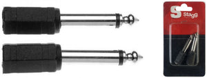 Stagg AC-PMSJFSH Female 3.5mm TRS to Male 1/4 inch TS Adapter - 2 Pieces |  STAGG |  CABLES |  Zoso Music
