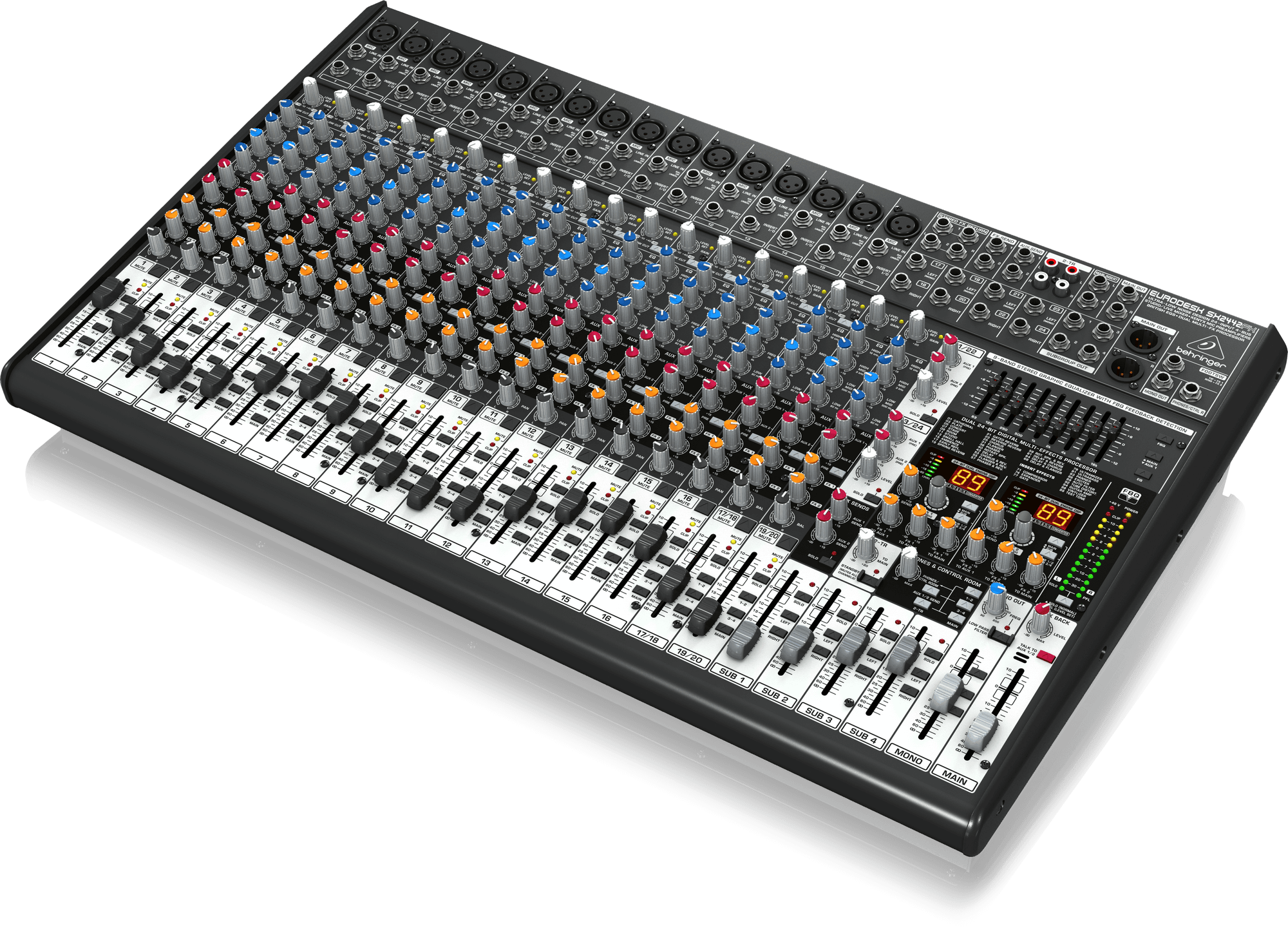 Behringer SX2442FX Ultra-Low Noise Design 24-Input 4-Bus Studio/Live Mixer with XENYX Mic Preamplifiers, British EQ and Dual Multi-FX Processor | BEHRINGER , Zoso Music