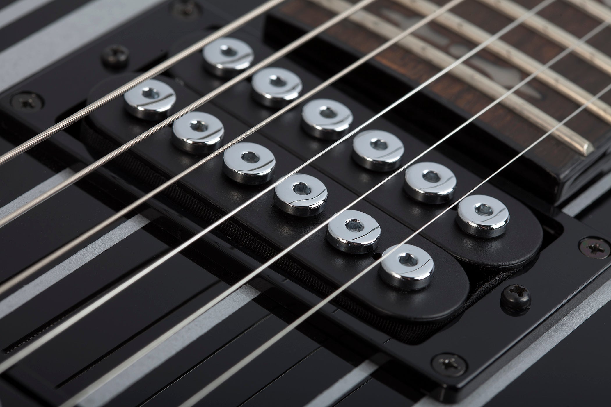 SCHECTER ELECTRIC GUITAR SYNYSTER GATES STANDARD GLOSS BLACK WITH SILVER PINSTRIPES (1739) MADE IN INDONESIA, SCHECTER, ELECTRIC GUITAR, schecter-electric-guitar-synstd-gbsp, ZOSO MUSIC SDN BHD