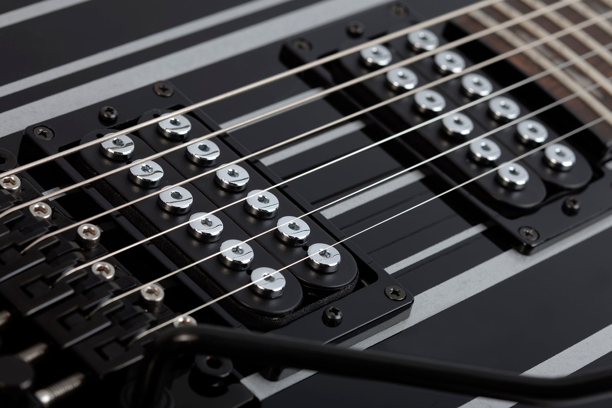 SCHECTER ELECTRIC GUITAR SYNYSTER GATES STANDARD GLOSS BLACK WITH SILVER PINSTRIPES (1739) MADE IN INDONESIA, SCHECTER, ELECTRIC GUITAR, schecter-electric-guitar-synstd-gbsp, ZOSO MUSIC SDN BHD