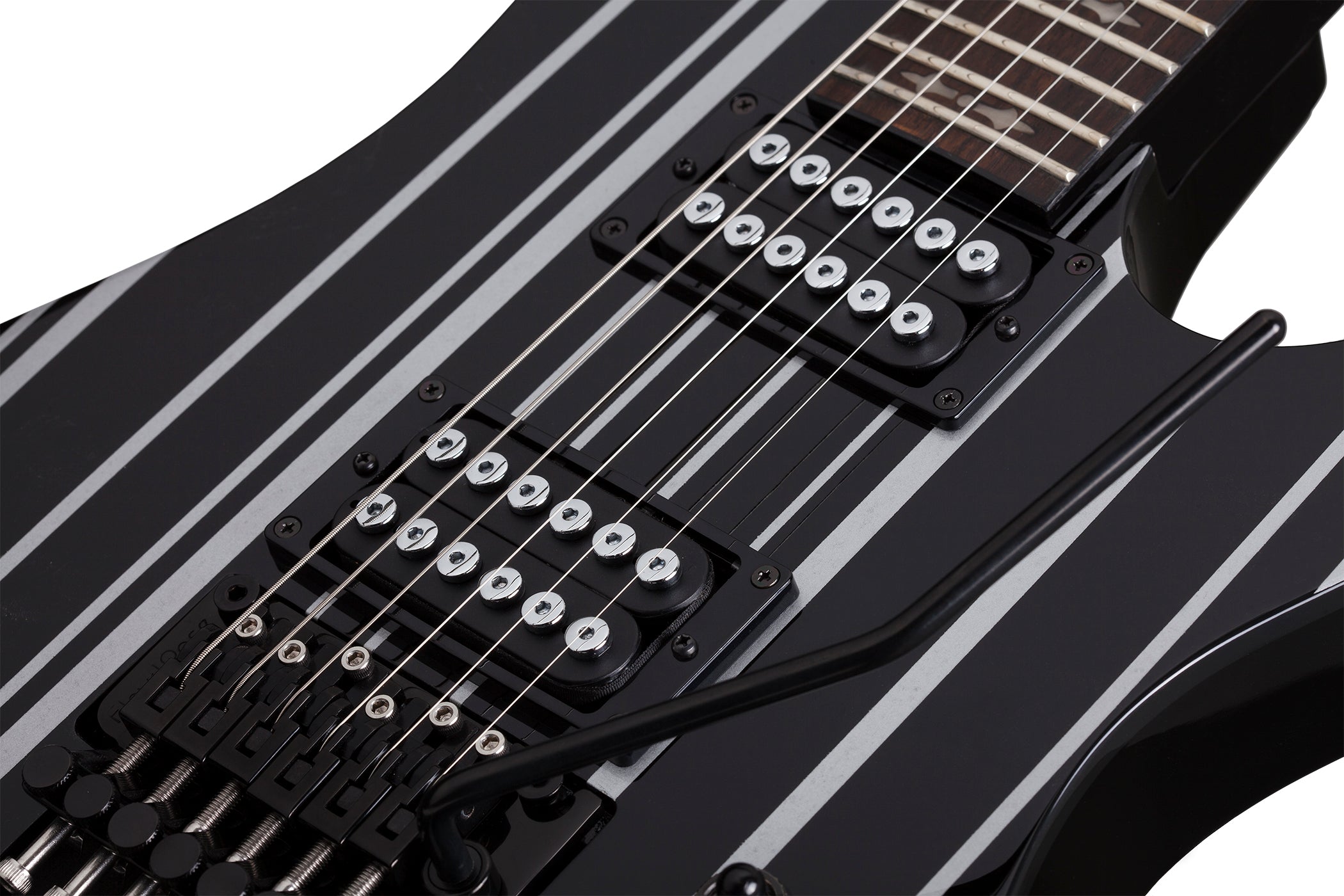 SCHECTER ELECTRIC GUITAR SYNYSTER GATES STANDARD GLOSS BLACK WITH SILVER PINSTRIPES (1739) MADE IN INDONESIA, SCHECTER, ELECTRIC GUITAR, schecter-electric-guitar-synstd-gbsp, ZOSO MUSIC SDN BHD