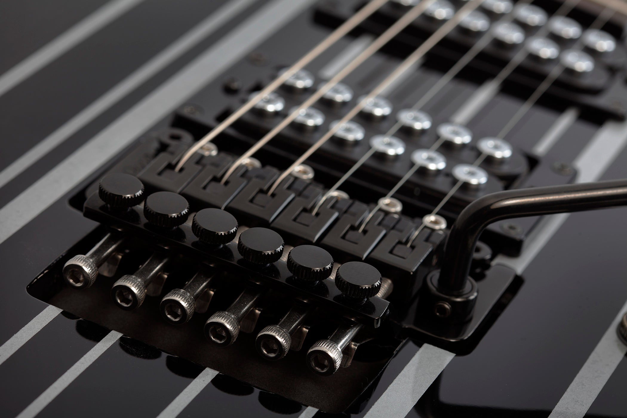 SCHECTER ELECTRIC GUITAR SYNYSTER GATES STANDARD GLOSS BLACK WITH SILVER PINSTRIPES (1739) MADE IN INDONESIA, SCHECTER, ELECTRIC GUITAR, schecter-electric-guitar-synstd-gbsp, ZOSO MUSIC SDN BHD