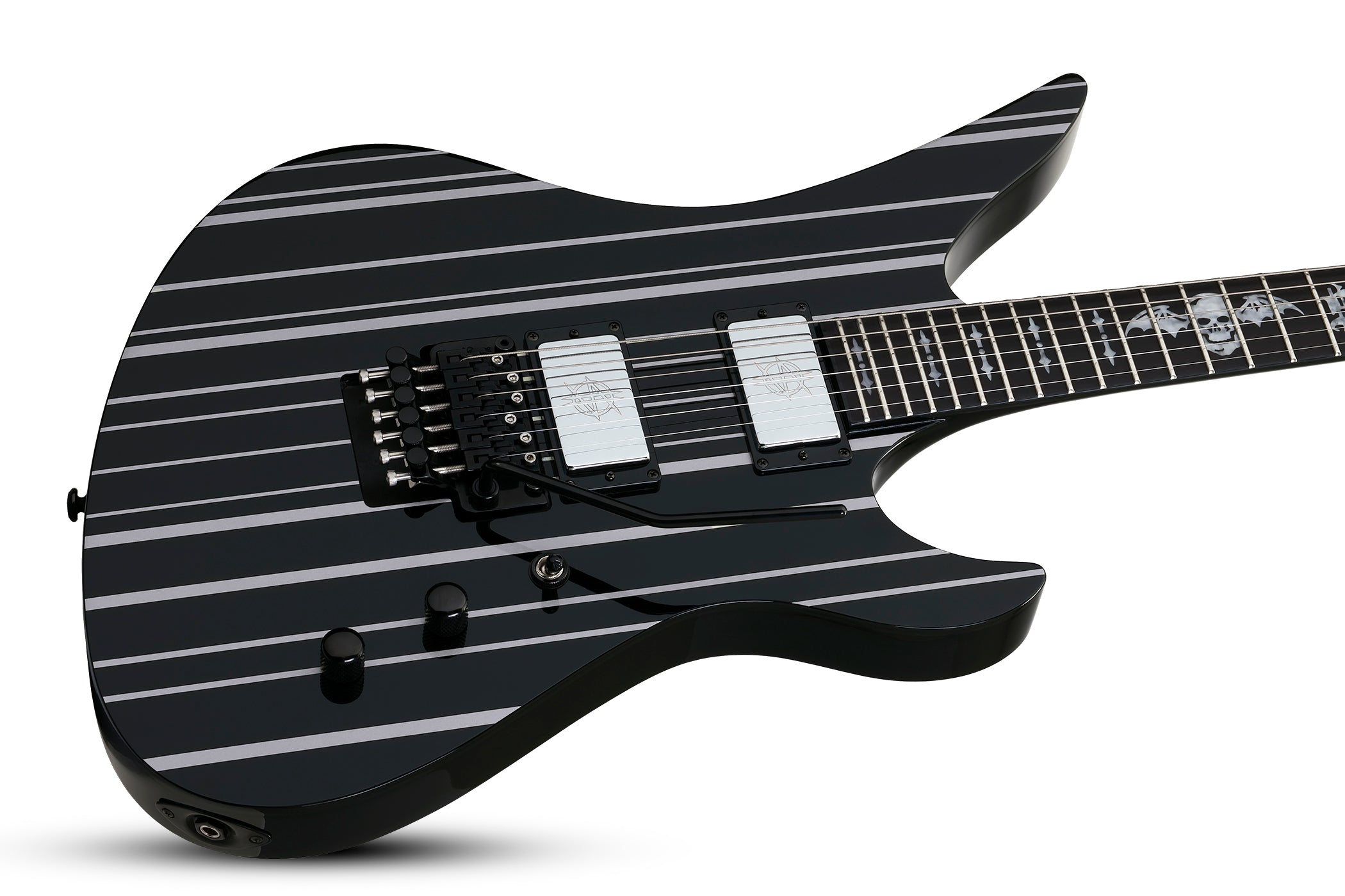 SCHECTER ELECTRIC GUITAR SYNYSTER CUSTOM GLOSS BLACK W/ SILVER PINSTRIPE (1740) MADE IN KOREA, SCHECTER, ELECTRIC GUITAR, schecter-electric-guitar-syncustom-gbsp, ZOSO MUSIC SDN BHD
