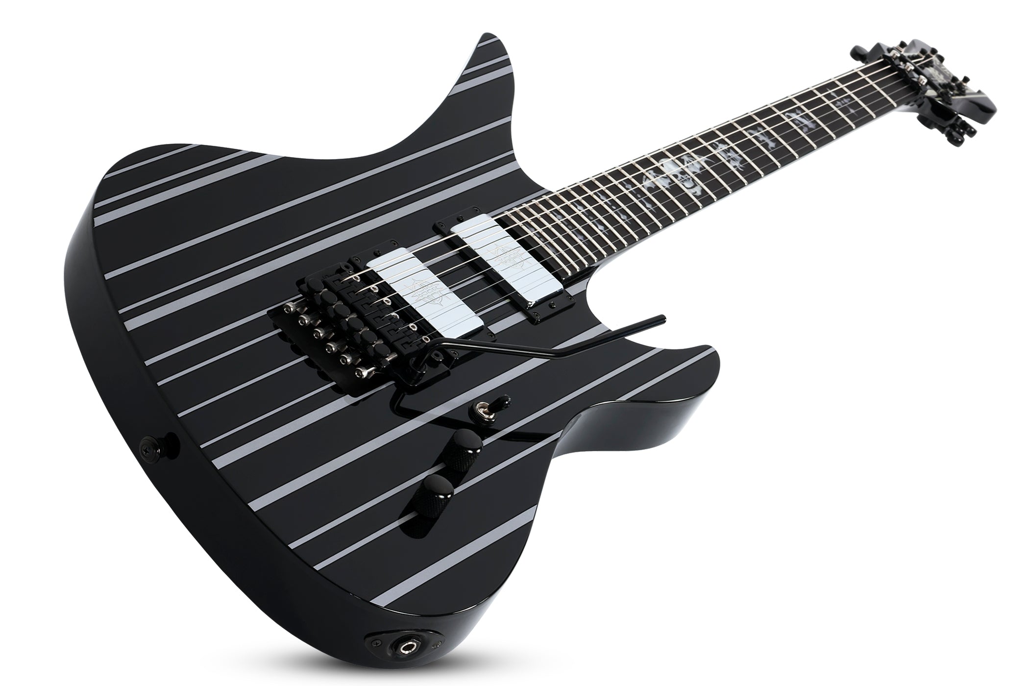SCHECTER ELECTRIC GUITAR SYNYSTER CUSTOM GLOSS BLACK W/ SILVER PINSTRIPE (1740) MADE IN KOREA, SCHECTER, ELECTRIC GUITAR, schecter-electric-guitar-syncustom-gbsp, ZOSO MUSIC SDN BHD