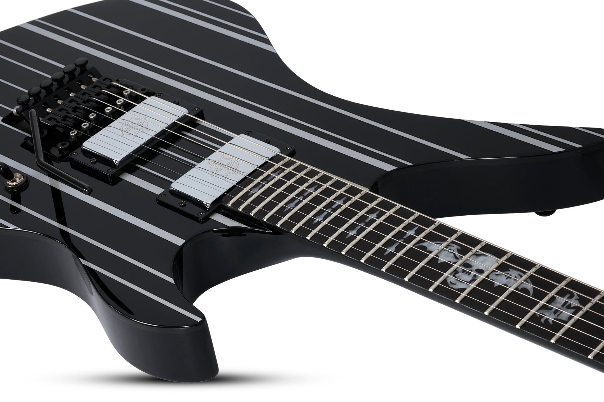 SCHECTER ELECTRIC GUITAR SYNYSTER CUSTOM GLOSS BLACK W/ SILVER PINSTRIPE (1740) MADE IN KOREA, SCHECTER, ELECTRIC GUITAR, schecter-electric-guitar-syncustom-gbsp, ZOSO MUSIC SDN BHD
