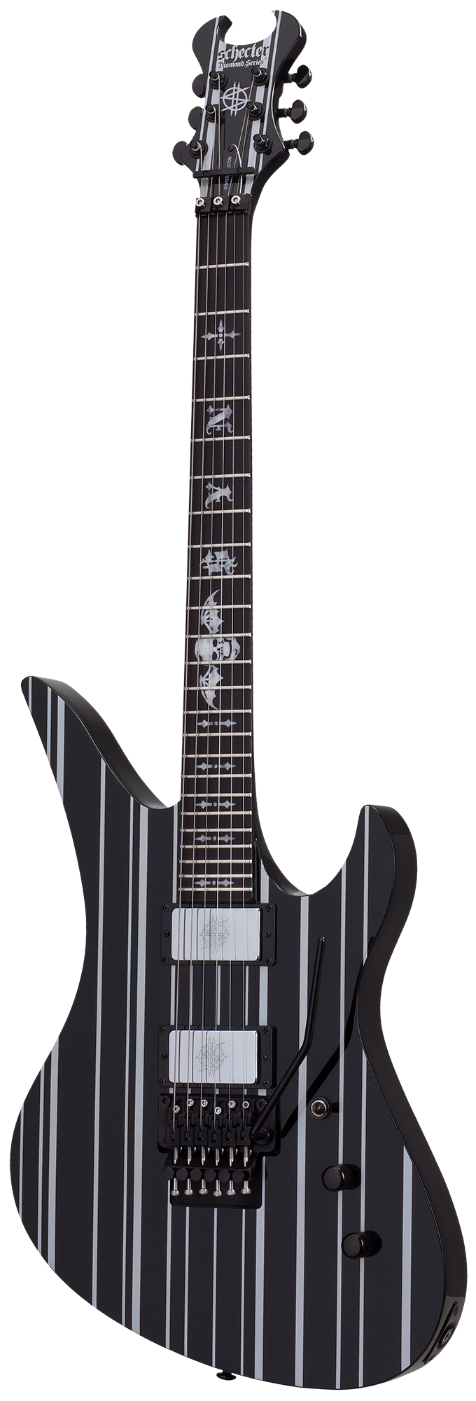 SCHECTER ELECTRIC GUITAR SYNYSTER CUSTOM GLOSS BLACK W/ SILVER PINSTRIPE (1740) MADE IN KOREA, SCHECTER, ELECTRIC GUITAR, schecter-electric-guitar-syncustom-gbsp, ZOSO MUSIC SDN BHD