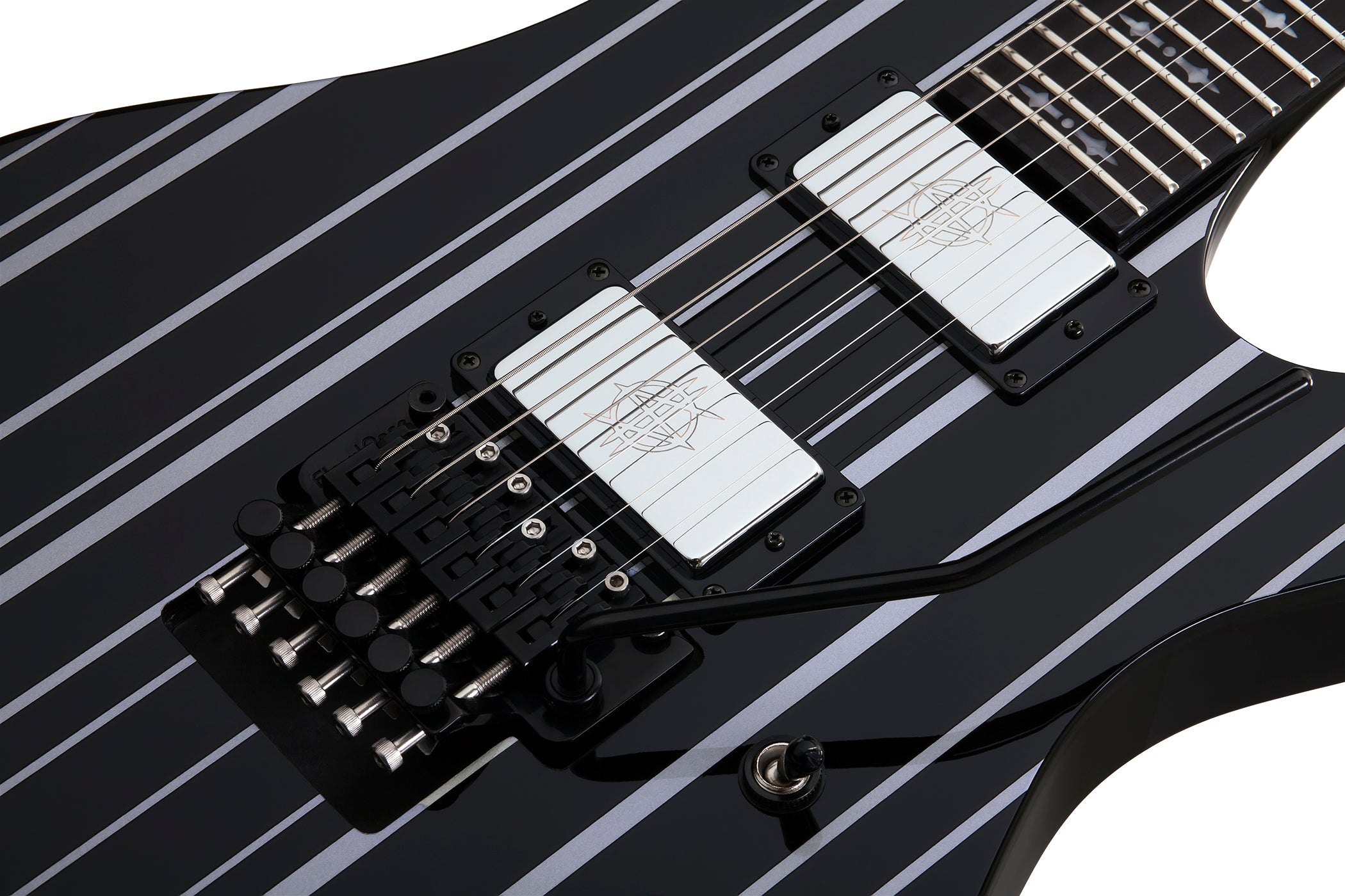 SCHECTER ELECTRIC GUITAR SYNYSTER CUSTOM GLOSS BLACK W/ SILVER PINSTRIPE (1740) MADE IN KOREA, SCHECTER, ELECTRIC GUITAR, schecter-electric-guitar-syncustom-gbsp, ZOSO MUSIC SDN BHD
